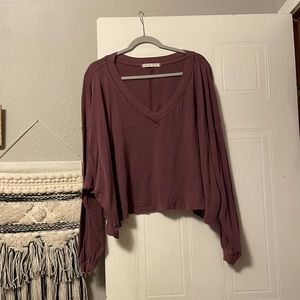 Dark mauve crop top- FREE PEOPLE